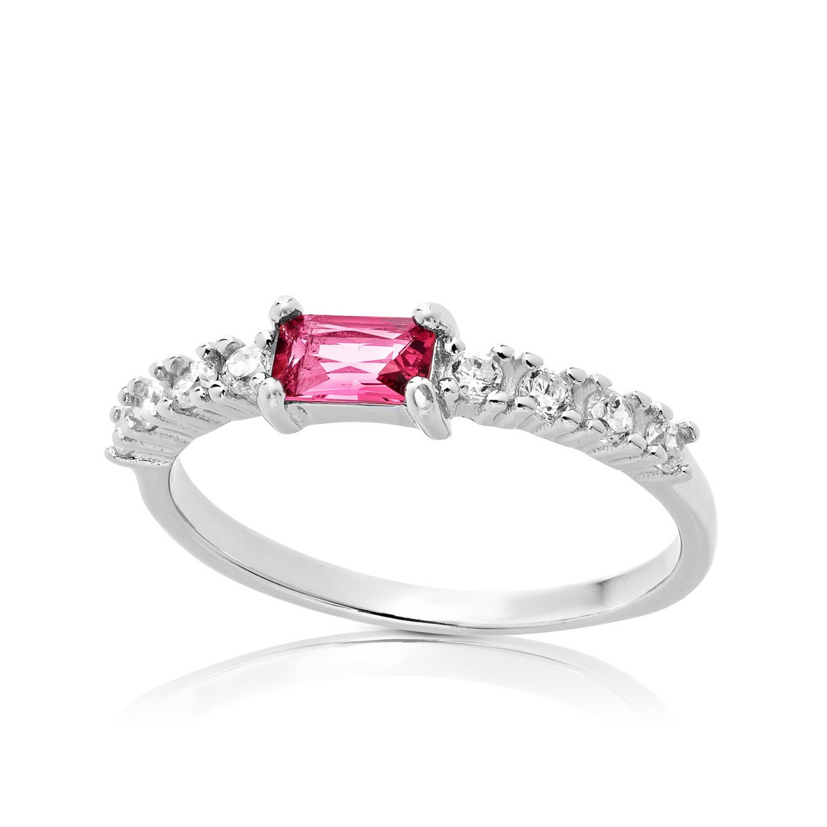 ANILLO CENTRO CZ RECTANGULAR + 8 CZ - SO1445/13