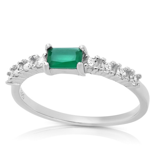 ANILLO CENTRO CZ RECTANGULAR + 8 CZ - SO1445/23