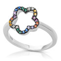 SORTIJA FLOR CALADA MULTICOLOR - SO1459/24