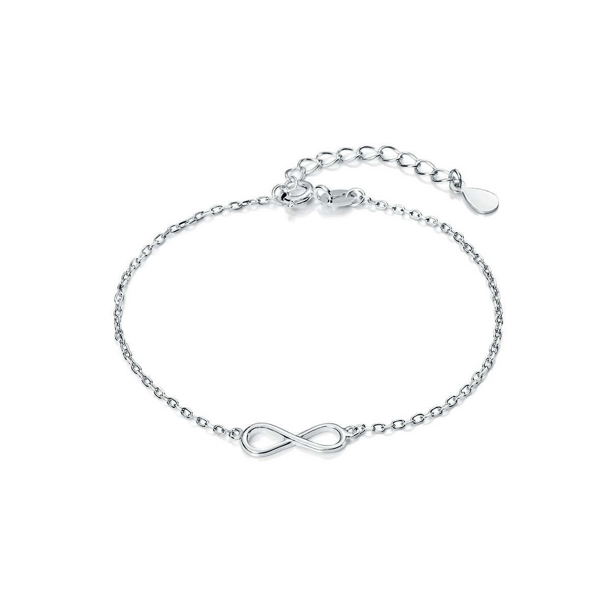 PULSERA INFINITO LISO RODIO - PU3840