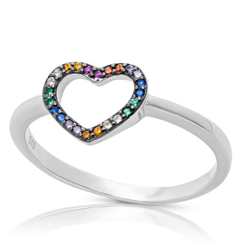 SORTIJA CORAZON SILUETA MULTICOLOR - SO1461/24