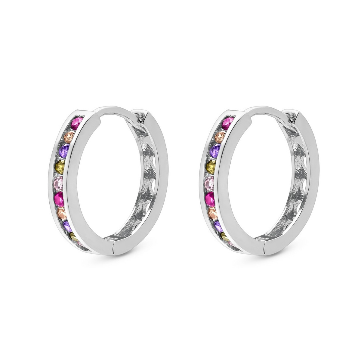 PENDIENTE ARO 20MM CZ MULTICOLOR 19 MM - PE4133/24