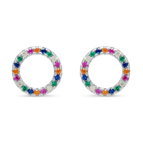 PENDIENTE CIRCULO CZ MULTICOLOR - PE5479/24