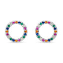 PENDIENTE CIRCULO CZ MULTICOLOR - PE5479/24