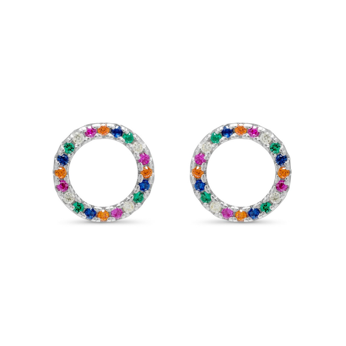 PENDIENTE CIRCULO CZ MULTICOLOR - PE5479/24