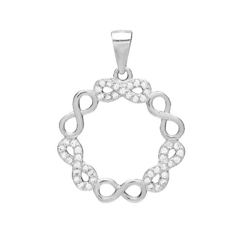 COLGANTE CIRCULO DE INFINITOS LISOS Y CZ - CO2836R