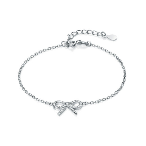 PULSERA LAZO CIRCONITA RODIO - PU3841