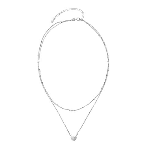 GARG. DOBLE CADENA BOLAS + CORAZON LISO - GA1538R
