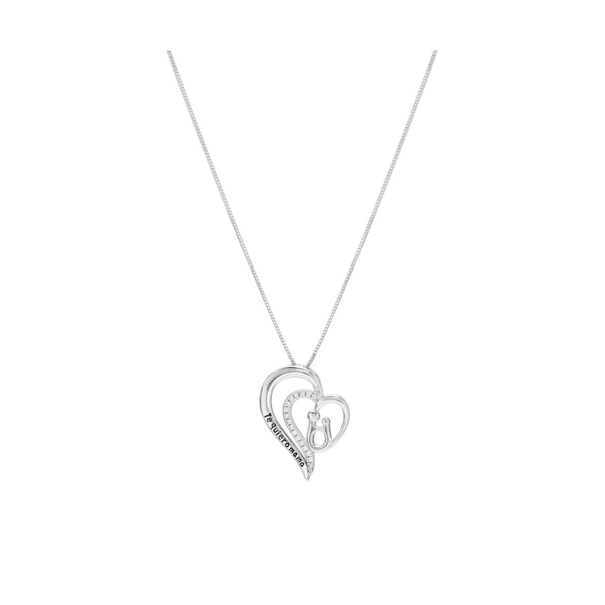 COLGANTE CORAZON SILUETA TE QUIERO MAMA - CO2683