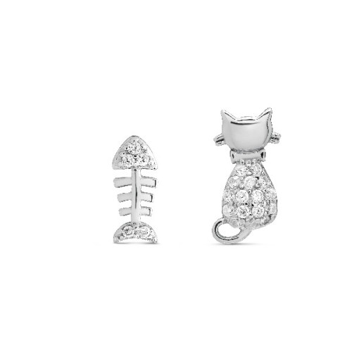 PENDIENTE GATO + RASPA CIRCONITAS - PE5554R
