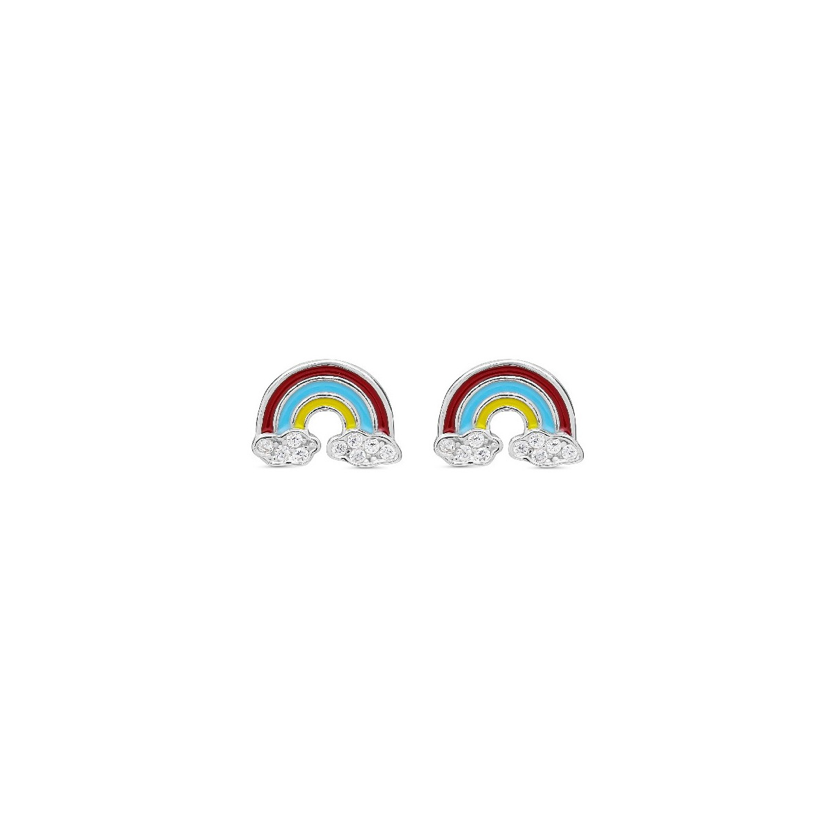PENDIENTE ARCO IRIS ESMALTE NUBES CIRCON - PE5817R PENDIENTE ARCO IRIS ESMALTE NUBES CIRCON - PE5817R
