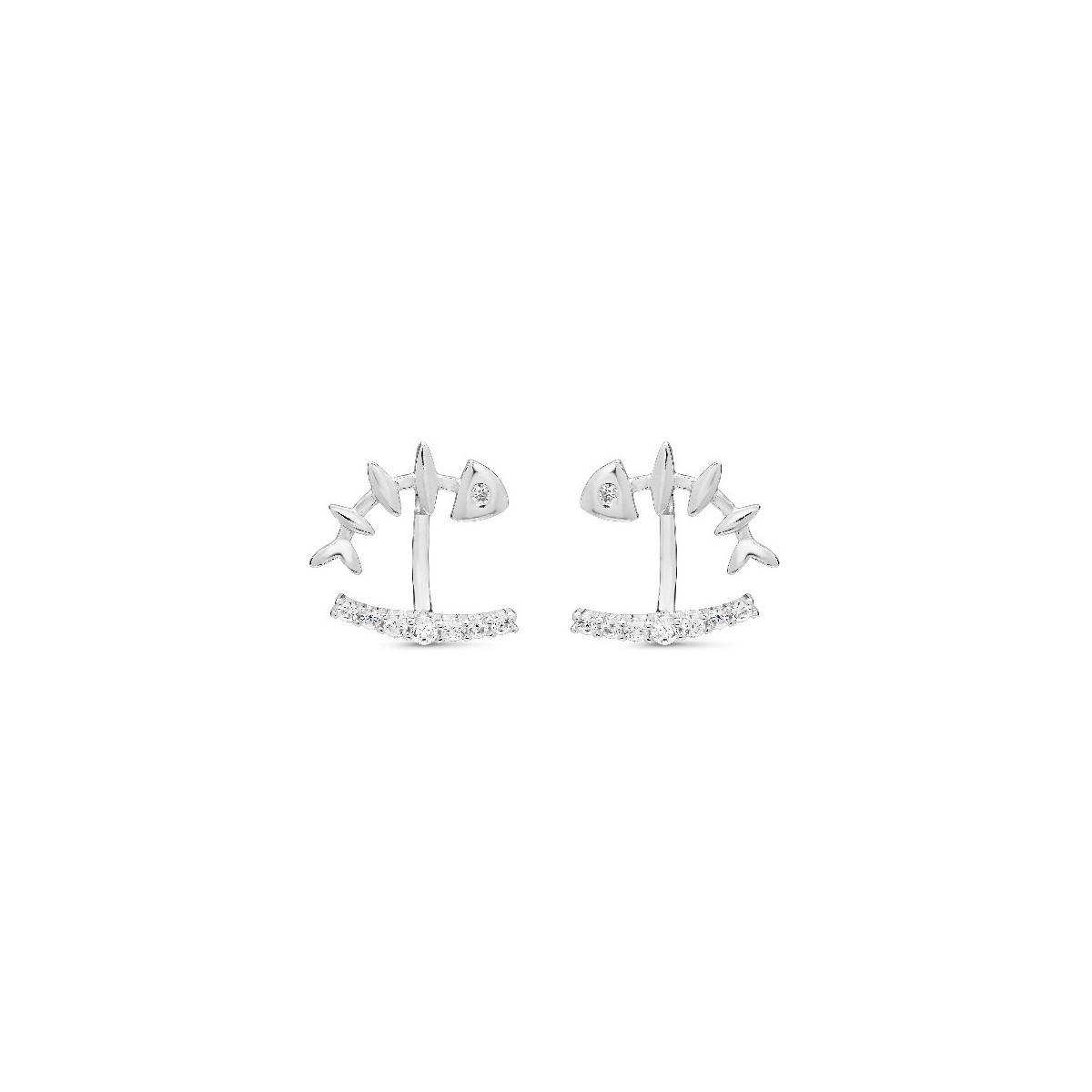 PENDIENTE DOBLE RASPA + LINEA CZ - PE5841R