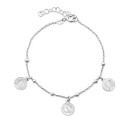 PULSERA CADENA BOLAS 3 MONEDAS COLGANDO - PU5055R
