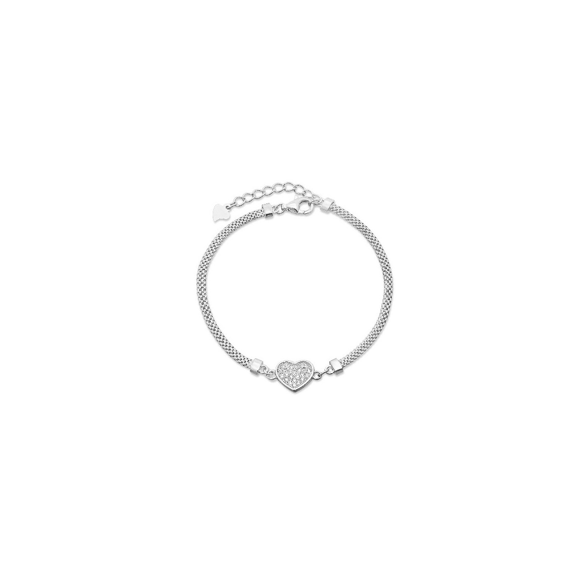 PULSERA MALLA CENTRO CORAZON CZ - PU5058R
