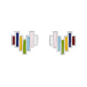 PENDIENTE CORAZON ESMALTE MULTICOLOR - PE5837R
