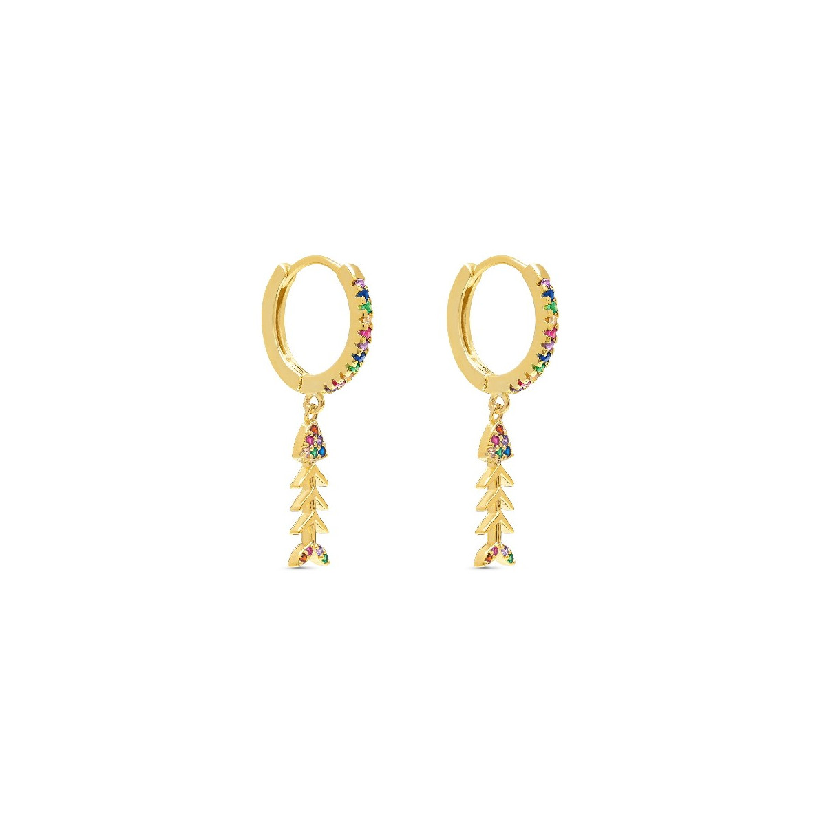 PENDINETE ARO CZ MULTICOLOR + RASPA  - PE5848/24CH