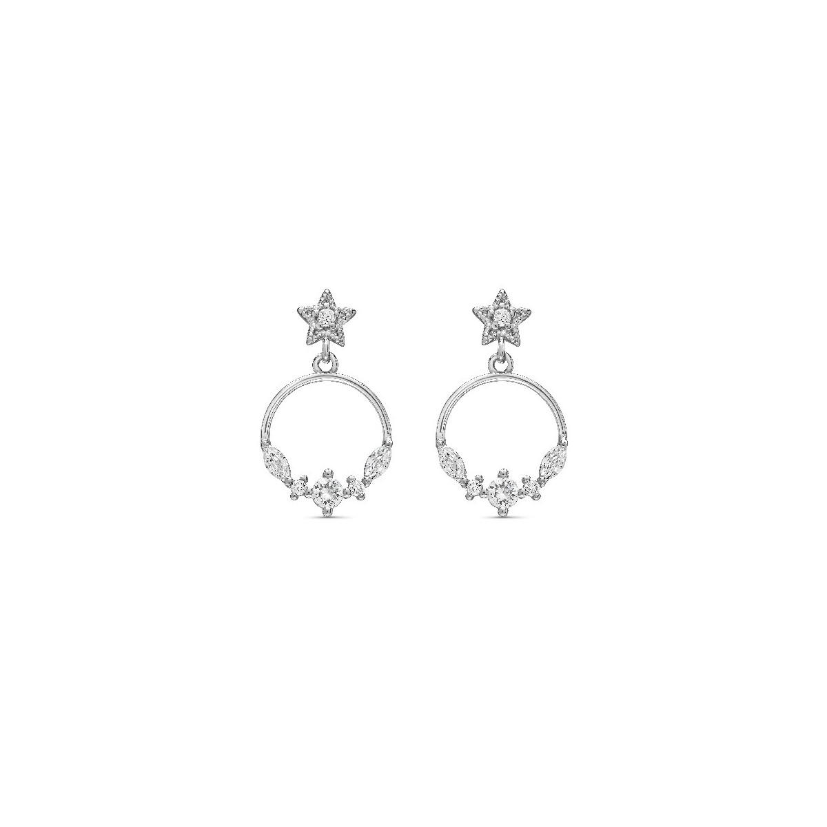 PENDIENTE ESTRELLA + CIRCULO CZ - PE5863R PENDIENTE ESTRELLA + CIRCULO CZ - PE5863R
