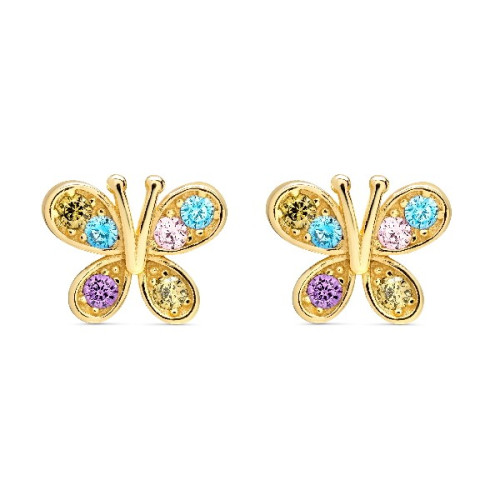 PENDIENTE MARIPOSA ALAS MULTICOLOR - PE5865/24CH