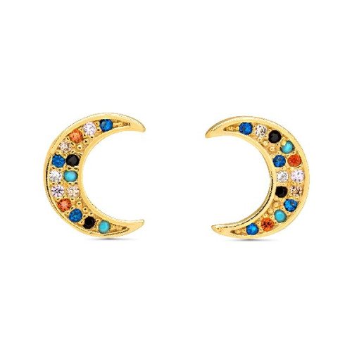 PENDIENTE LUNA CZ MULTICOLOR  - PE5881/24CH