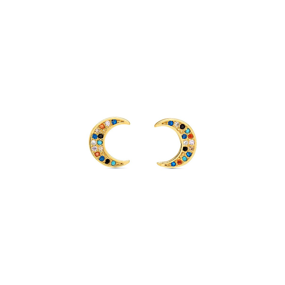 PENDIENTE LUNA CZ MULTICOLOR  - PE5881/24CH