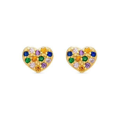 PENDIENTE CORAZON CZ MULTICOLOR - PE5883/24CH