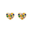 PENDIENTE CORAZON CZ MULTICOLOR - PE5883/24CH
