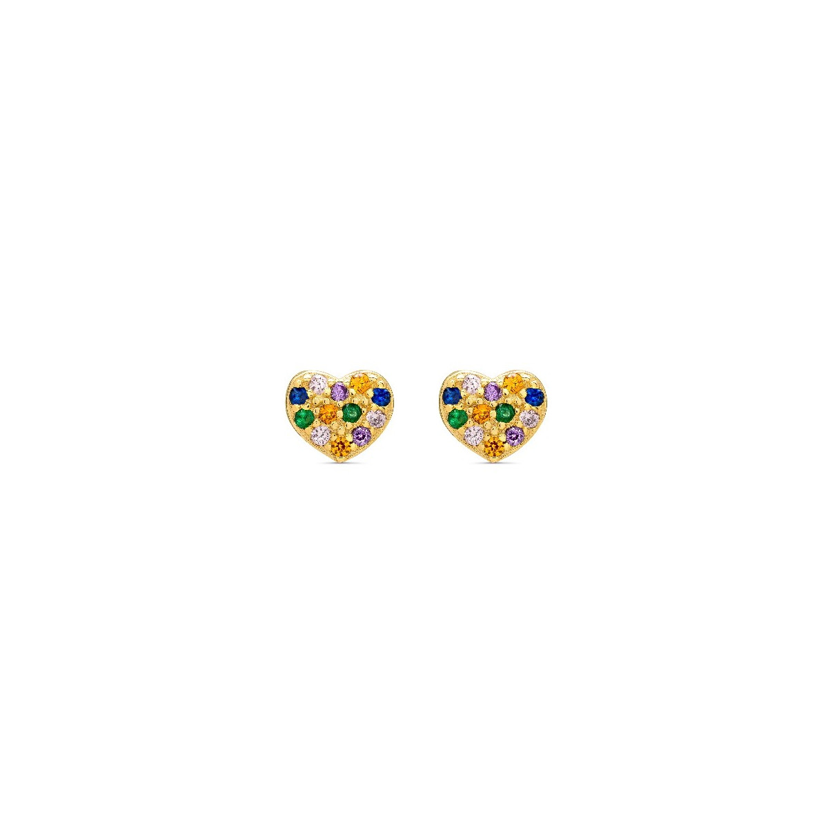 PENDIENTE CORAZON CZ MULTICOLOR - PE5883/24CH PENDIENTE CORAZON CZ MULTICOLOR - PE5883/24CH