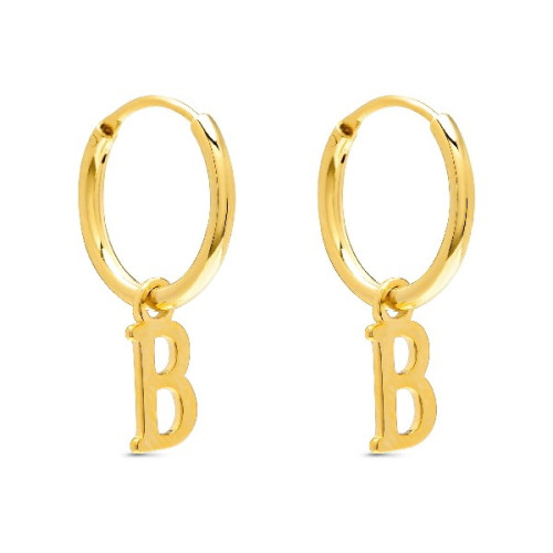 PENDIENTE ARO 1,5 X 13MM LETRA B - PE5899CH/B