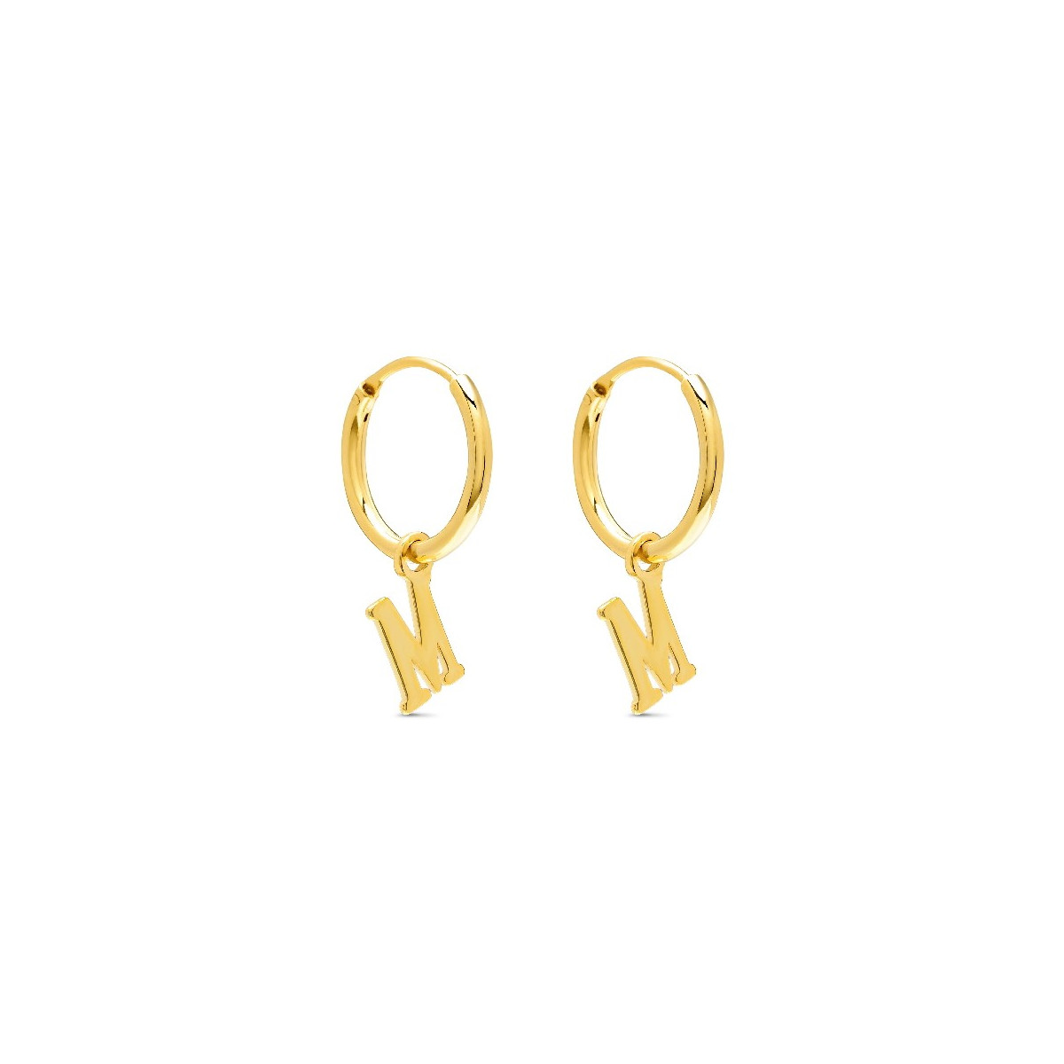 PENDIENTE ARO 1,5 X 13MM LETRA M - PE5899CH/M