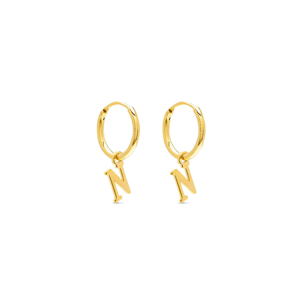 PENDIENTE ARO 1,5 X 13MM LETRA N - PE5899CH/N