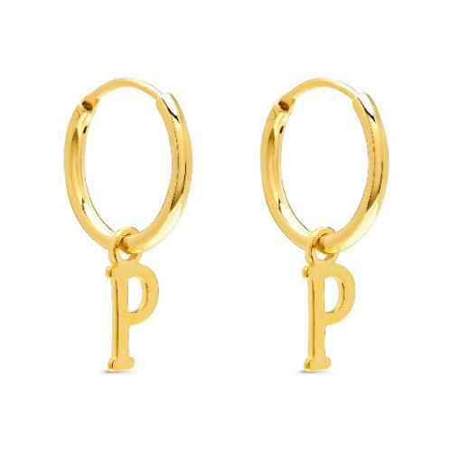 PENDIENTE ARO 1,5 X 13MM LETRA P - PE5899CH/P