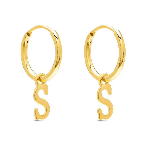 PENDIENTE ARO 1,5 X 13MM LETRA S - PE5899CH/S