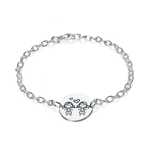 PULSERA MEDALLA 2 NIÑAS - PU4092
