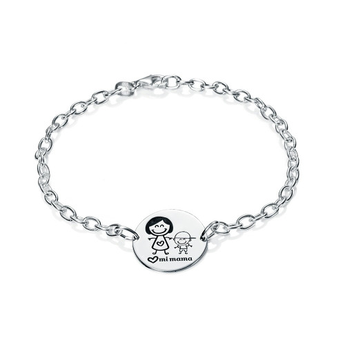 PULSERA MEDALLA MAMA Y NIÑO - PU4094