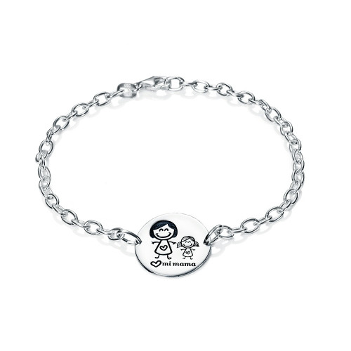 PULSERA MEDALLA MAMA Y NIÑA - PU4095