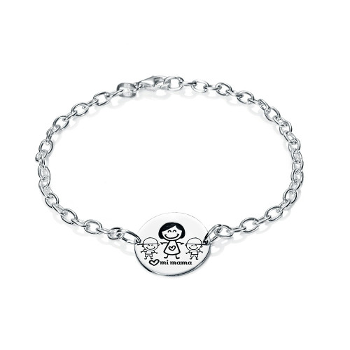 PULSERA MEDALLA MAMA Y 2 NIÑOS - PU4096