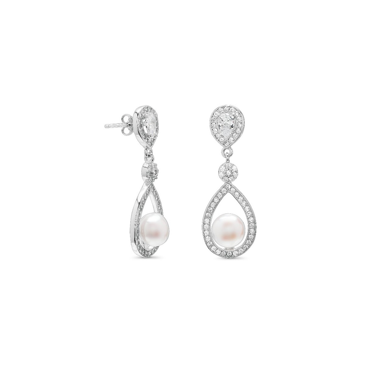 PENDIENTE LAGRIMA CON PERLA NATURAL - PE4818
