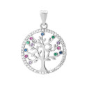 COLGANTE ARBOL VIDA CZ MULTICOLOR 19.5MM - CO2475/24