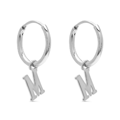 PENDIENTE ARO 1,5 X 13MM LETRA M - PE5899R/M