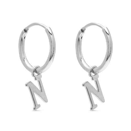 PENDIENTE ARO 1,5 X 13MM LETRA N - PE5899R/N