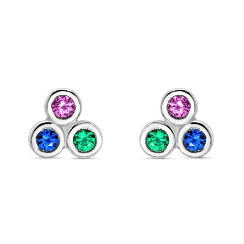 PENDIENTE 3 CZ MULTICOLOR - PE5923R/24