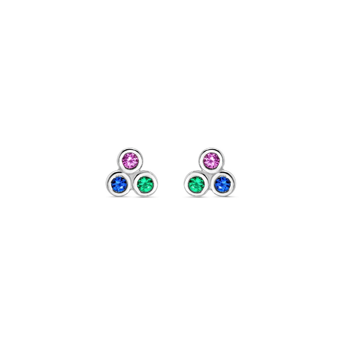 PENDIENTE 3 CZ MULTICOLOR - PE5923R/24