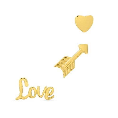 P. LOVE + FLECHA+CORAZON SET 3UD 1/2 PAR - PE5924CH