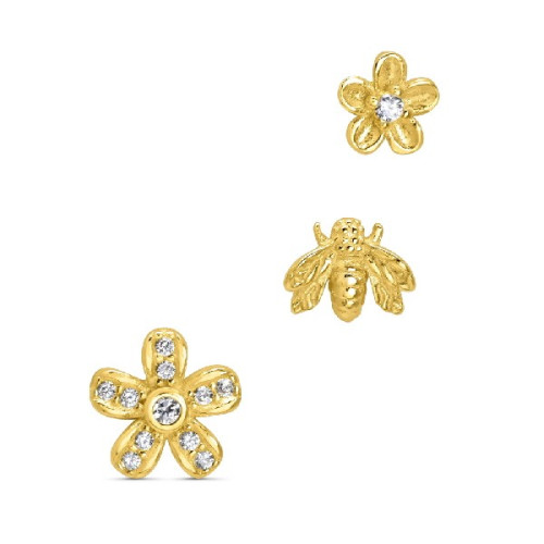 P. FLOR + ABEJA + FLOR SET 3UD 1/2 PAR  - PE5925CH