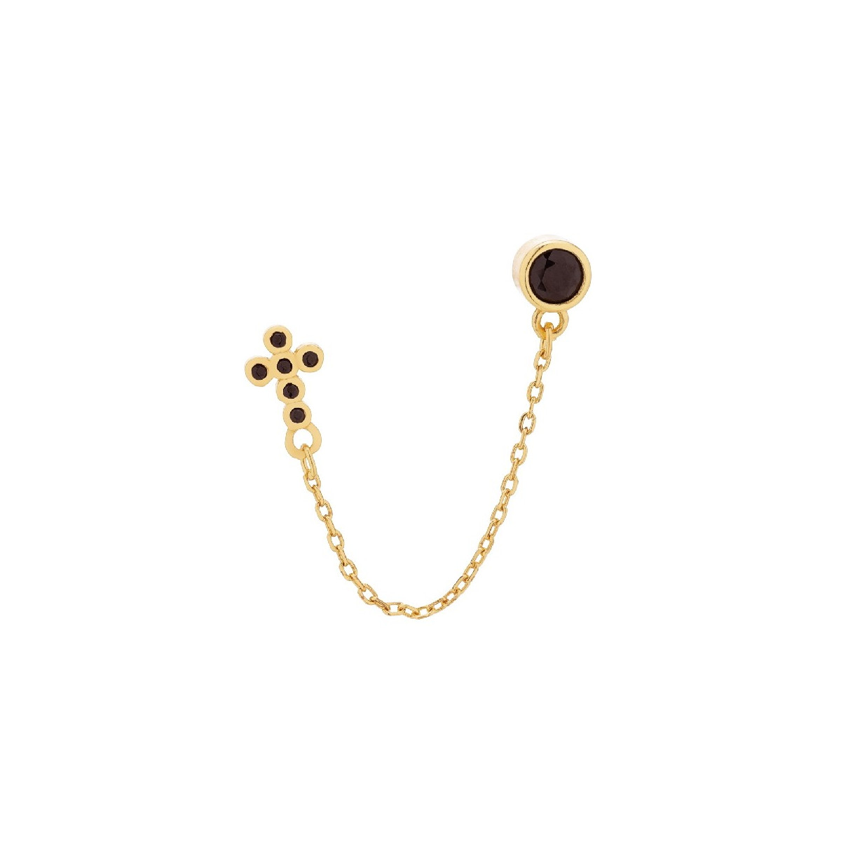 PENDIENTE CRUZ CZ + CHATON + CADENA - PE5934CH/10