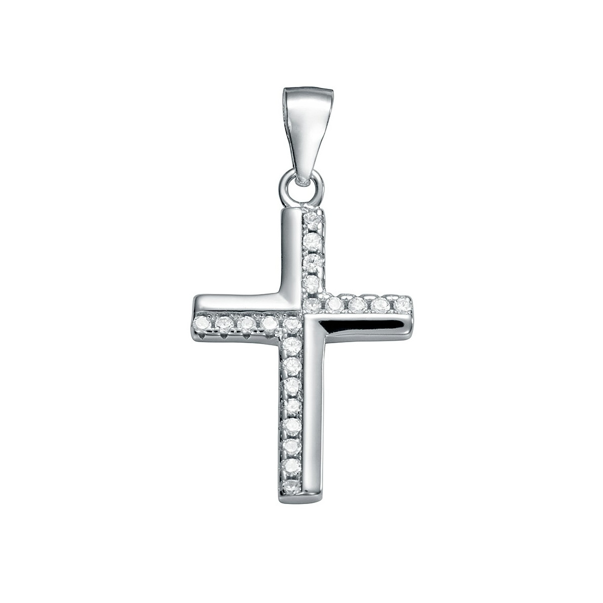CRUZ MITAD CIRCONITAS MITAD LISO - CO2433