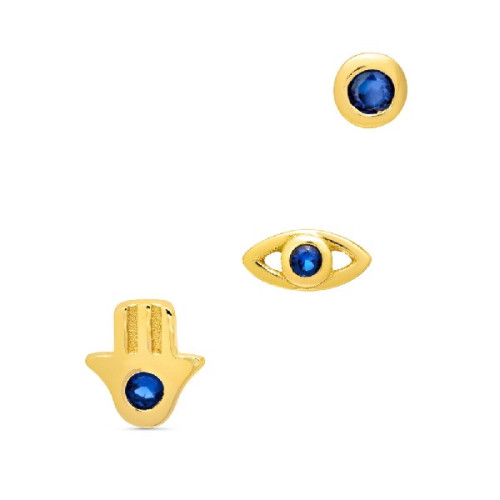 SET3UD 1/2 PAR MANOFATIMA+OJO TURCO+CHAT - PE5952CH/03