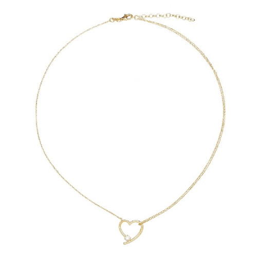 G. CADENA DOBLE + SENCILLA + CORAZON CZ - GA1601CH