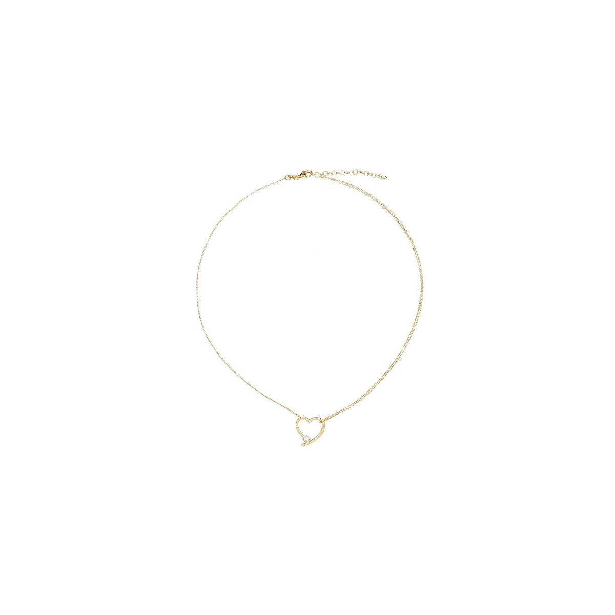 G. CADENA DOBLE + SENCILLA + CORAZON CZ - GA1601CH