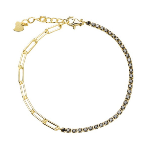 PULSERA MITAD CZ + CADENA RECTANGULAR - PU5180CH/10